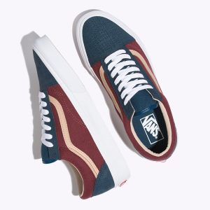 Vans Erkek Spor Ayakkabı Textured Suede Old Skool Mavi | 35166-874